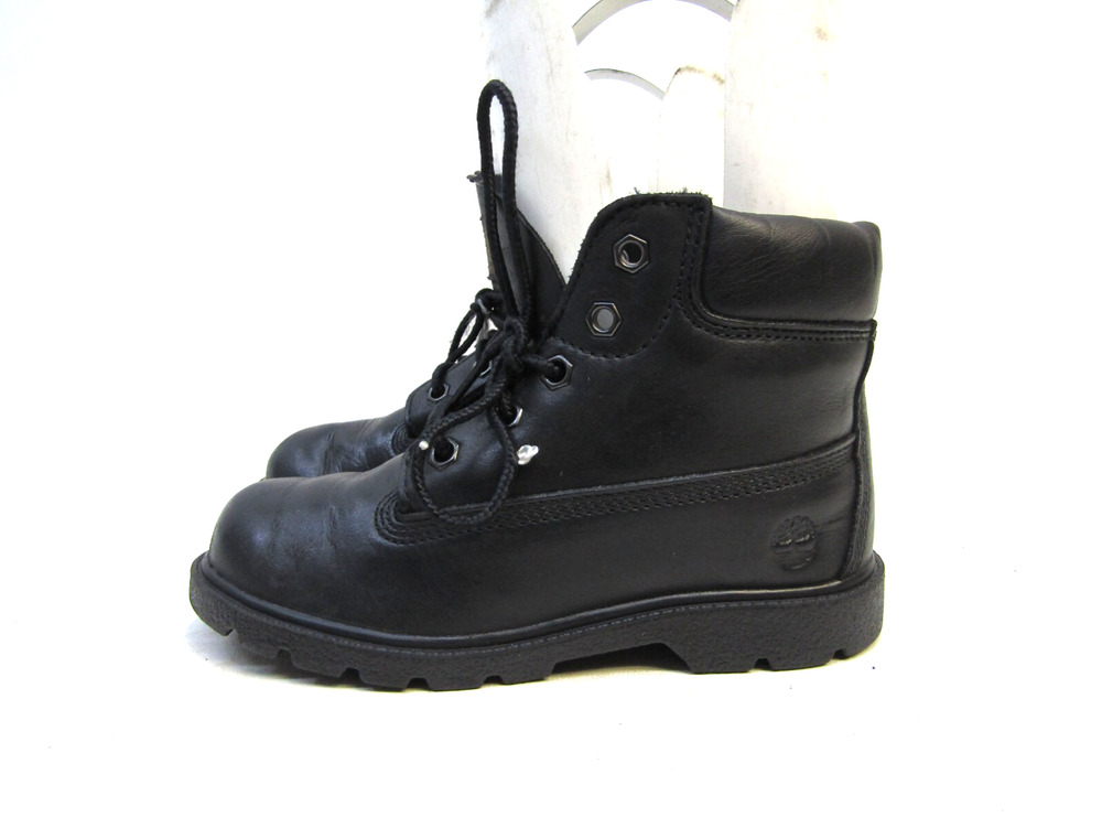 Timberland Youth Size 12 M Black Leather Laces Ankle Casual Boots